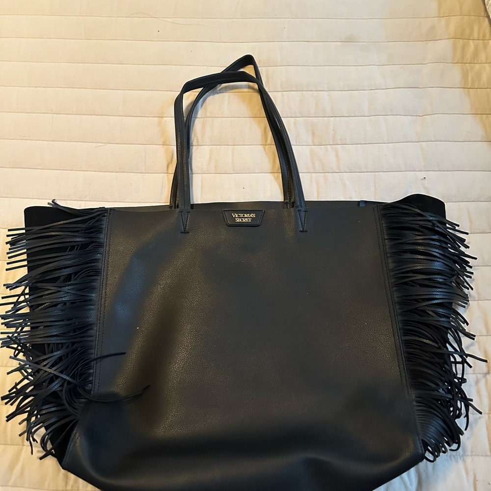 Victoria's Secret Black Tote with Fringe Details - Picture 5 of 7